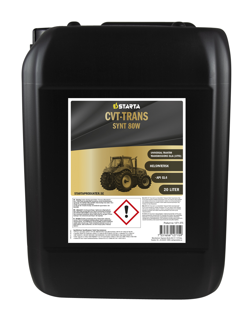 Starta CVT-Trans Synt 80W 20 L