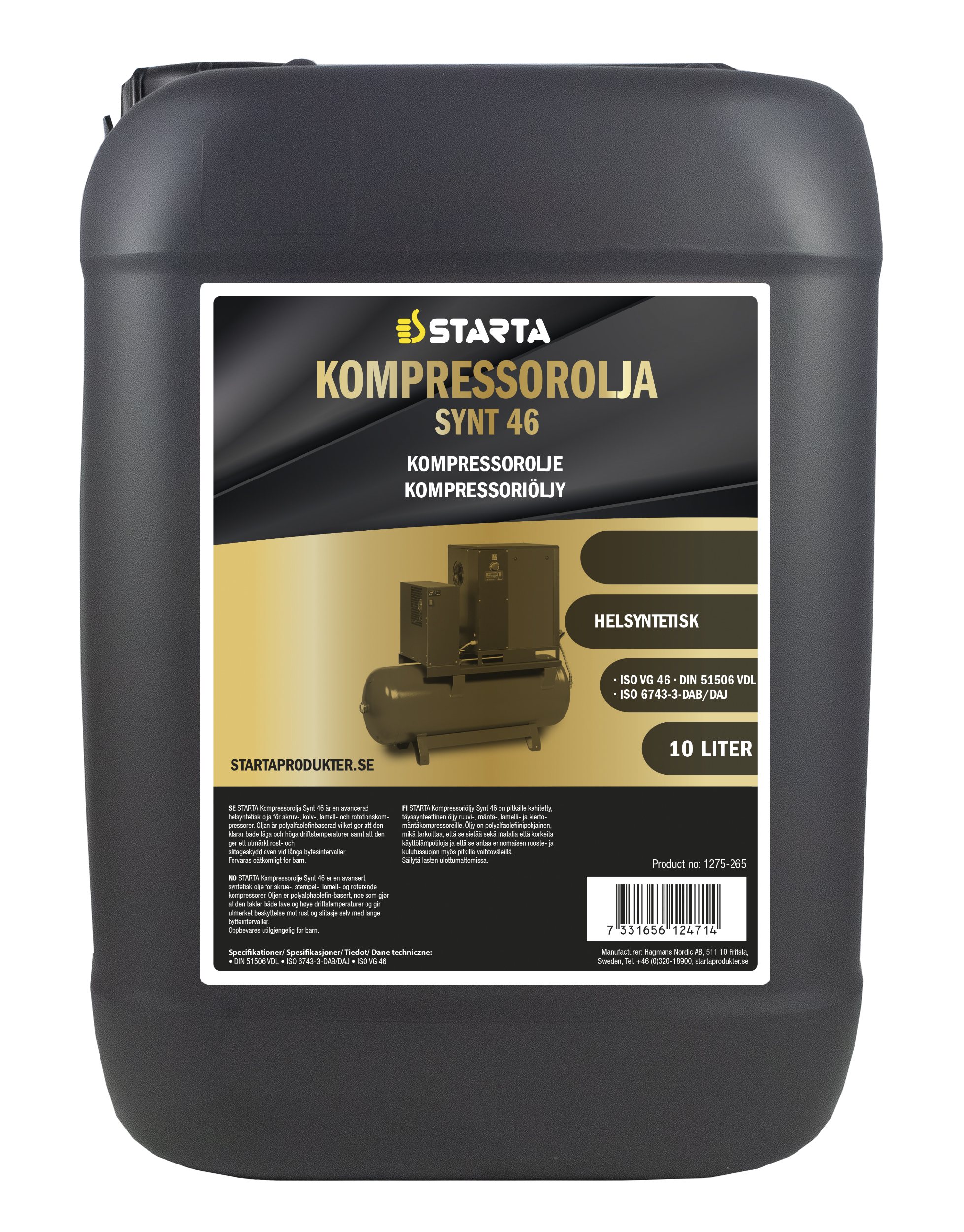 Starta Kompressorolja Synt 46 10 L