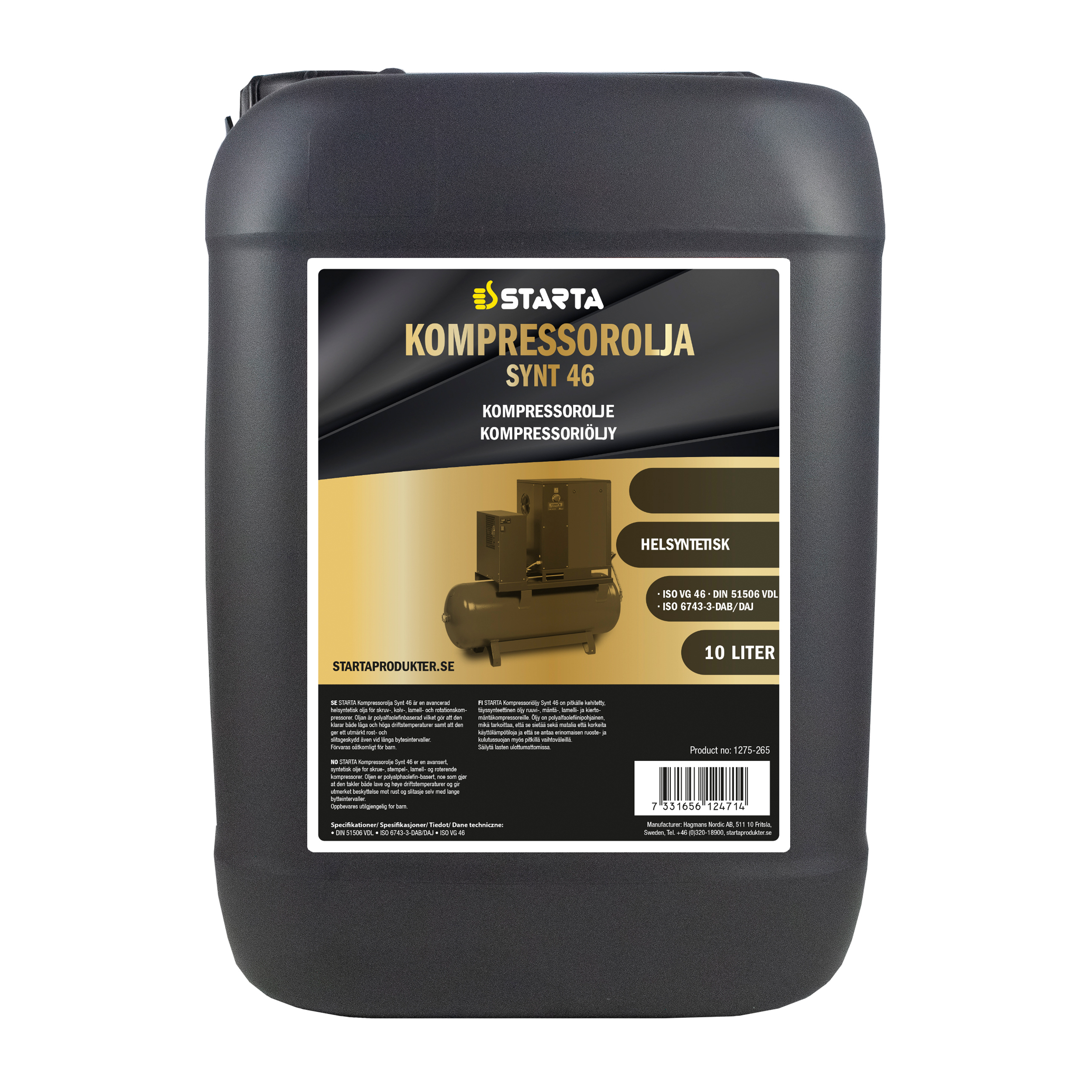 Starta Kompressorolja Synt 46 10 L - 2