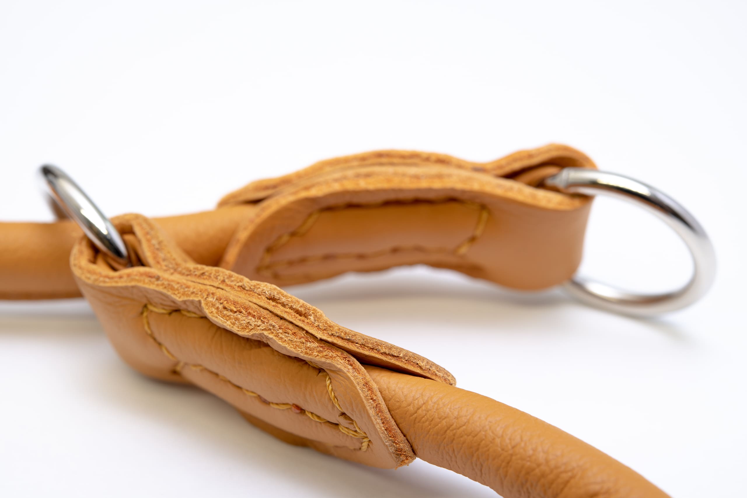 Mjukis Exklusivt hundhalsband 2m, runt dressyrhalsband av äkta mjukt läder (nappaläder), justerbart, handgjort - 9