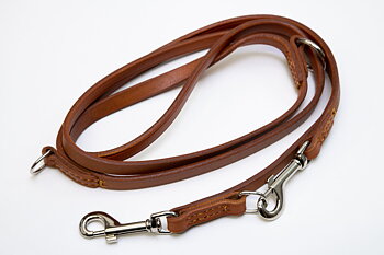 Mjukis Exklusivt hundkoppel 13/200 cm, äkta läder, rundade kanter, handgjord
