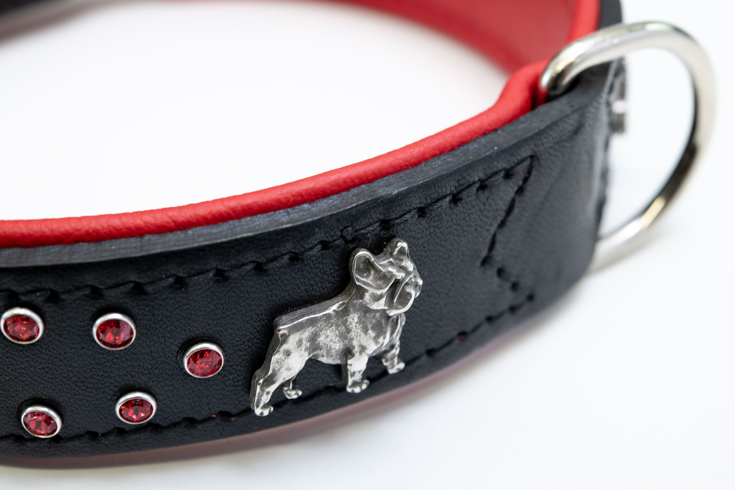 Mjukis Exkslusivt hundhalsband 48 cm, skräddarsytt, äkta läder med mjukt nappaläder på insidan, handgjort - 3