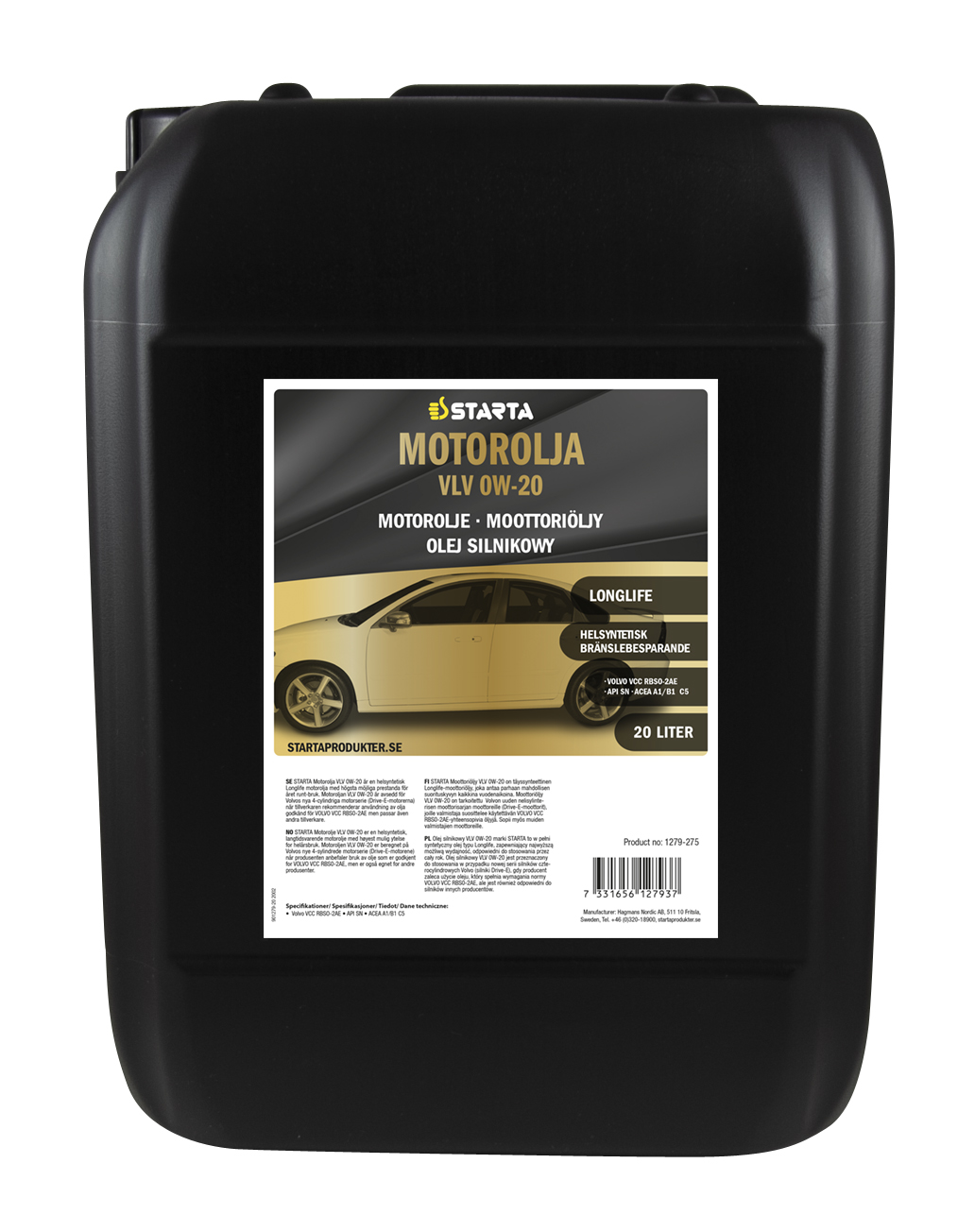 Starta Motorolja VLV 0W-20 20 L