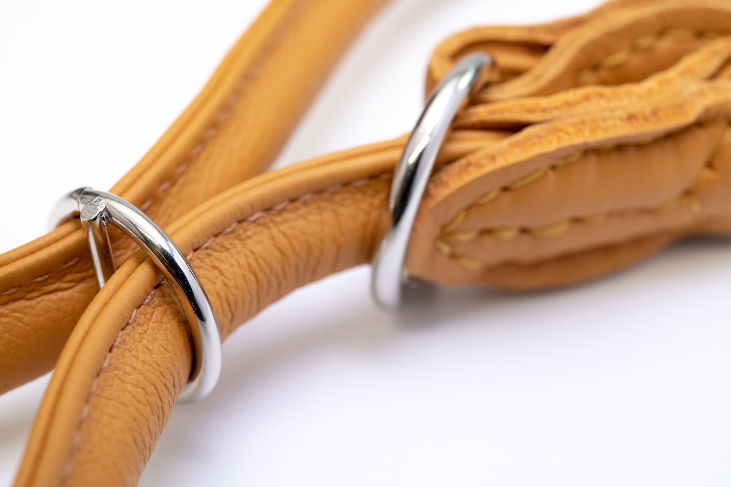 Mjukis Exklusivt hundhalsband 60 cm, runt dressyrhalsband av äkta mjukt läder (nappaläder), justerbart, handgjort - 14