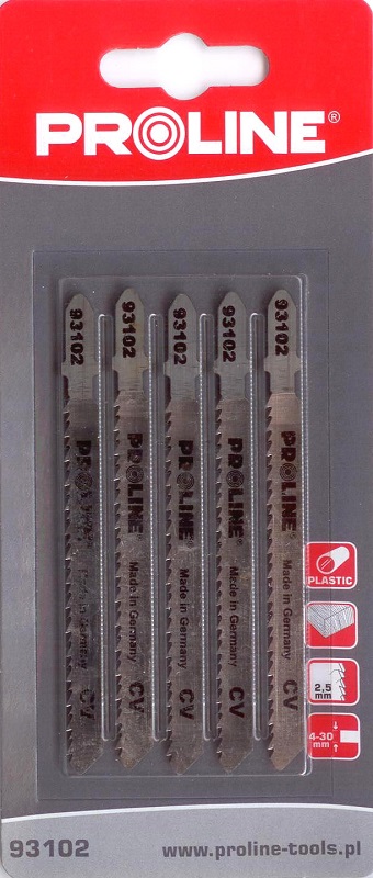 PROLINE TOOLS Sågblad för trä 75-100 mm, 10TPI, 2, 5 mm, 5 st, Proline