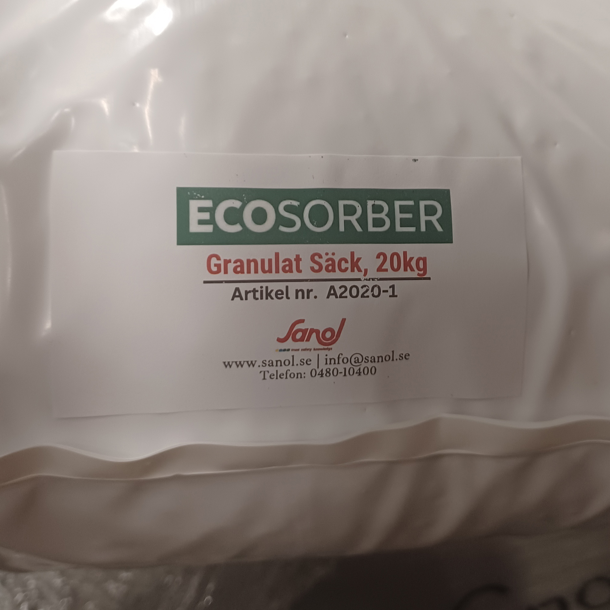 Ecosorber Absorbent Granulat Standard Grovkornigt 20 KG