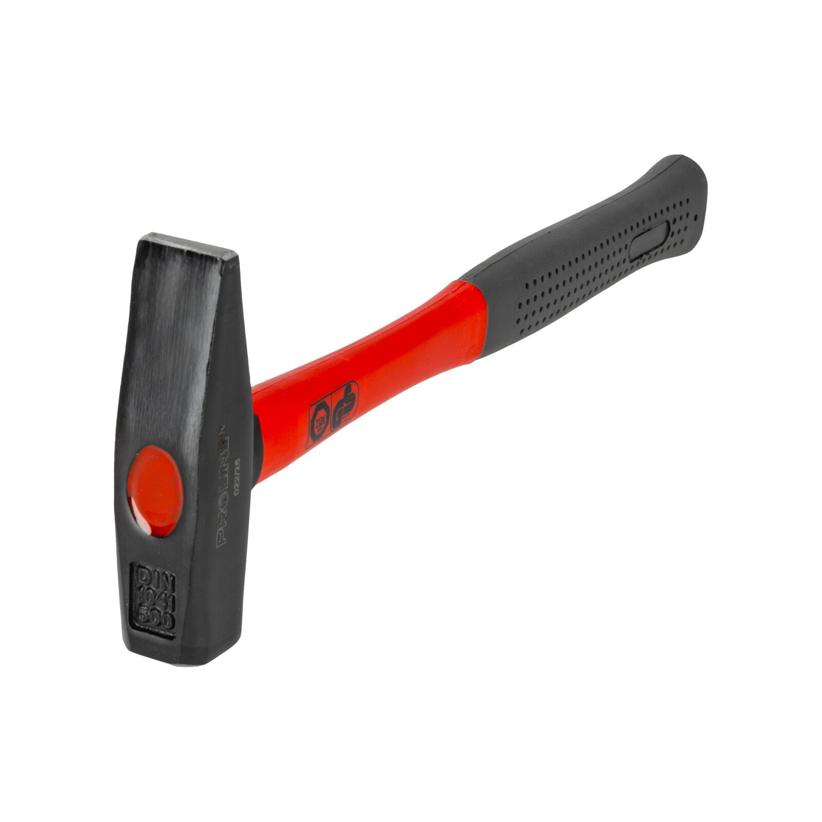 PROLINE TOOLS Maskinistklubba 500g, Enligt DIN 1040, GS Certifikat, Smidd Huvud Stämplad med Vikt och DIN 1040, Fiberglas Handtag Belagt med Gul Plast, Gummiskydd Svart, Huvud Målat Svart Matt, Proline - 3