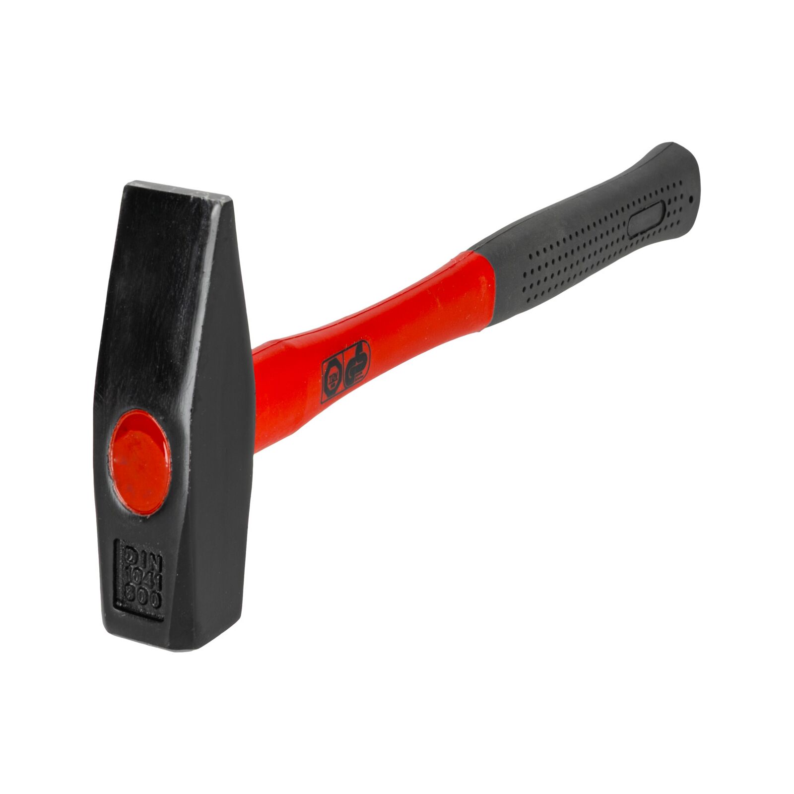 PROLINE TOOLS Maskinistklubba Enligt DIN 1040, 800g, GS Certifikat, Smidd Huvud Stämplad med Vikt och DIN1040, Fiberglas Handtag Belagt med Gul Plast, Gummiskydd Svart, Huvud Målat Svart Matt, Proline - 3