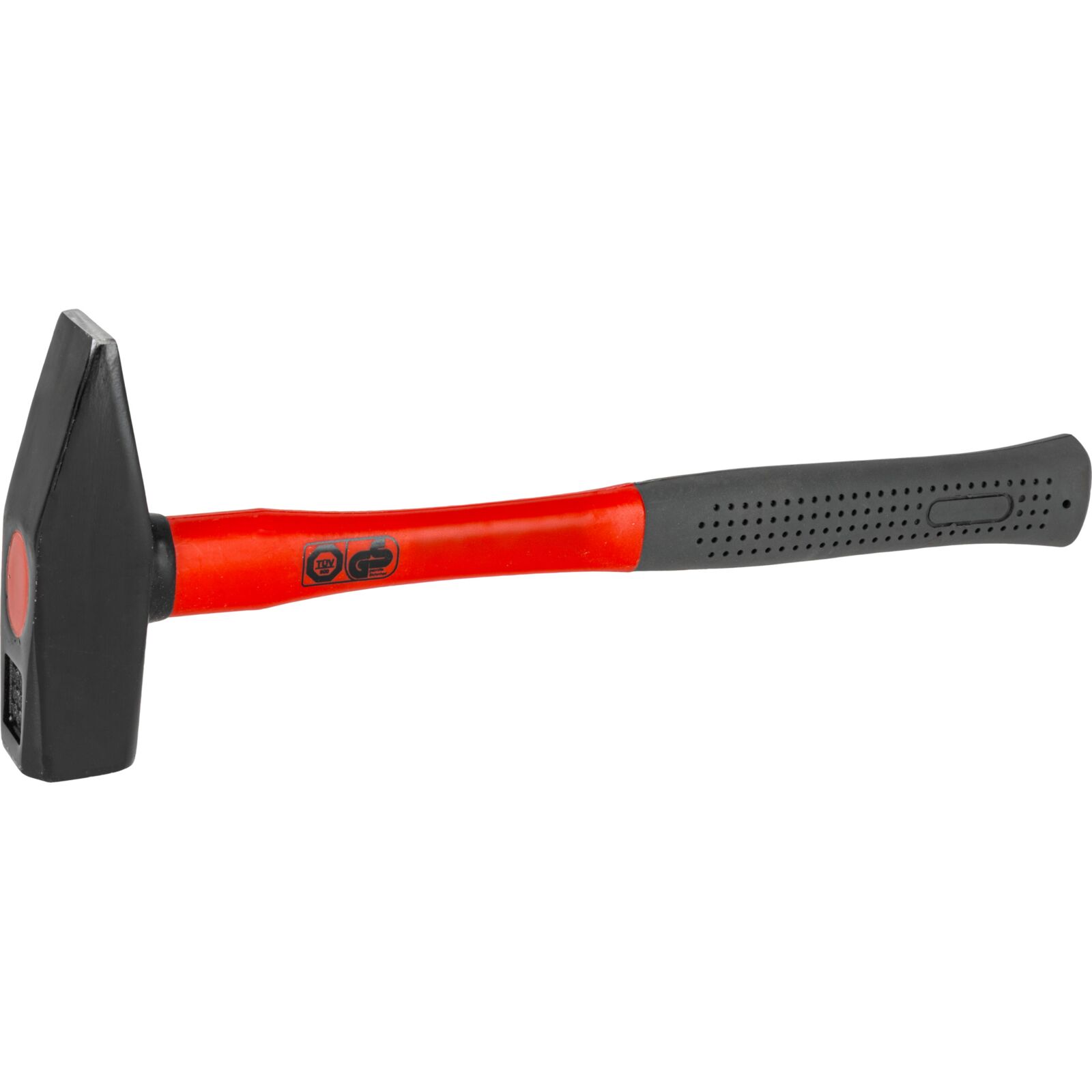 PROLINE TOOLS Maskinistklubba Enligt DIN 1040, 800g, GS Certifikat, Smidd Huvud Stämplad med Vikt och DIN1040, Fiberglas Handtag Belagt med Gul Plast, Gummiskydd Svart, Huvud Målat Svart Matt, Proline - 2
