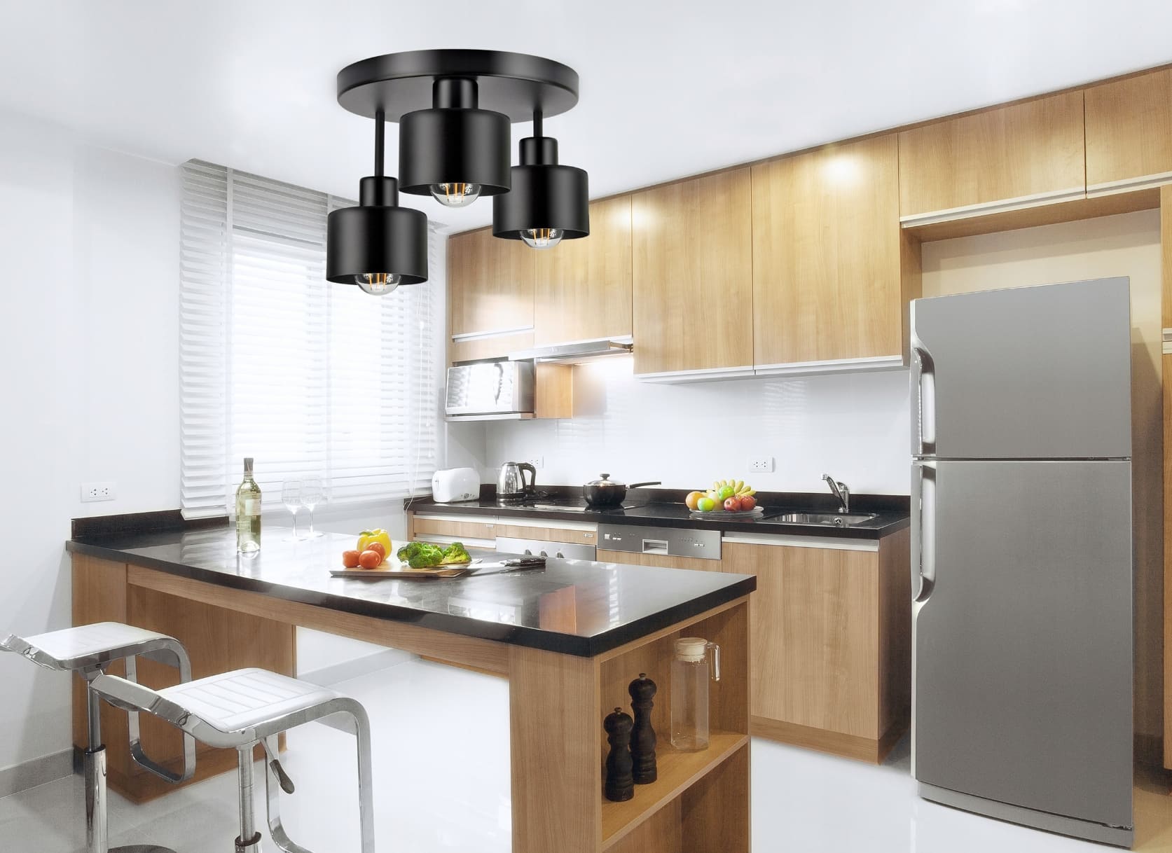 Taklampa av metall, Luxolar 382, 3 x E27 - 5
