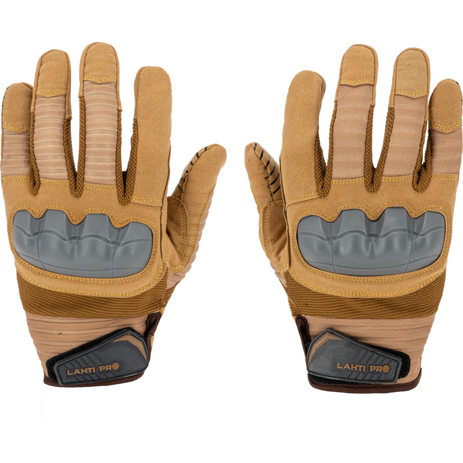 LahtiPro Handskar av syntetiskt läder, mekanikerhandskar, gråa, TPR CE, LAHTI (Handskestorlek : 11 [XXL] Handlängd 21,5cm Omkrets 27,9cm)