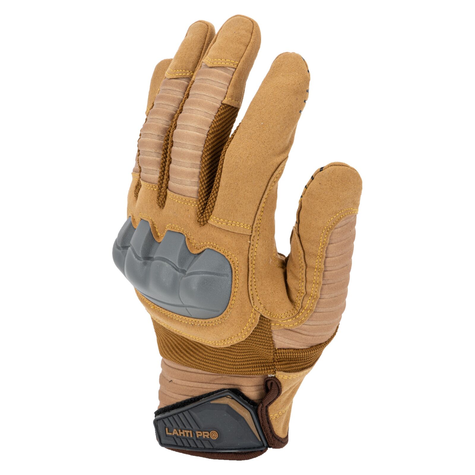 LahtiPro Handskar av syntetiskt läder, mekanikerhandskar, gråa, TPR CE, LAHTI (Handskestorlek : 11 [XXL] Handlängd 21,5cm Omkrets 27,9cm) - 3