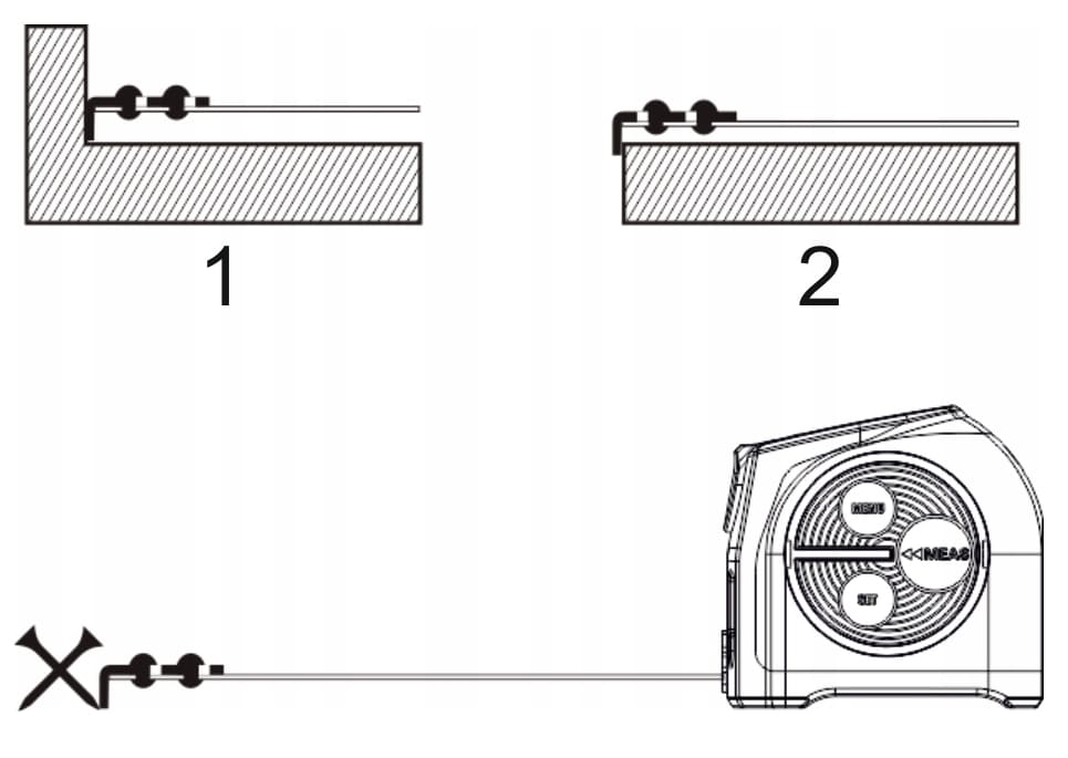 Avståndsmätare laser 40m + måttband 5m 2-i-1, USB, Mileseey - 11