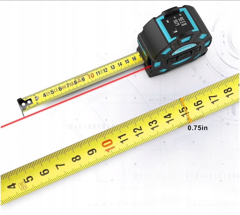 Avståndsmätare laser 40m + måttband 5m 2-i-1, USB, Mileseey - 4