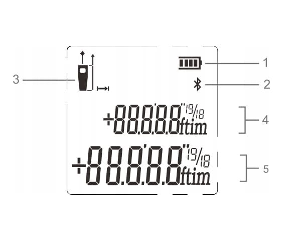 Avståndsmätare laser 40m + måttband 5m 2-i-1, USB, Mileseey - 12