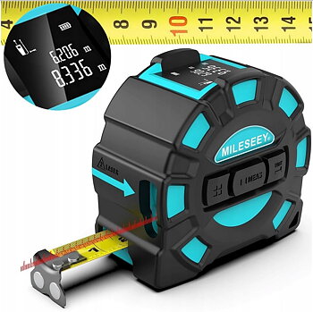 Avståndsmätare laser 40m + måttband 5m 2-i-1, USB, Mileseey