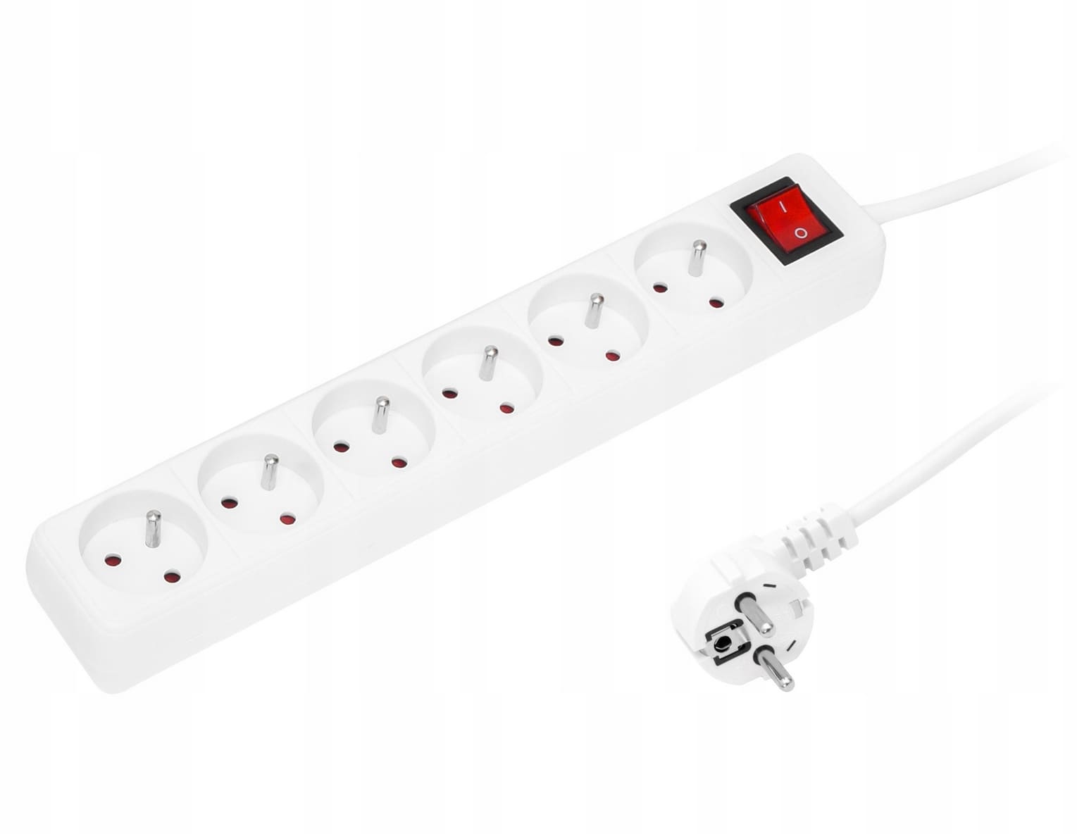 Förlängningskabel grenuttag 3m 6 uttag 230V max. 10A / 2300W, omkopplare - 2