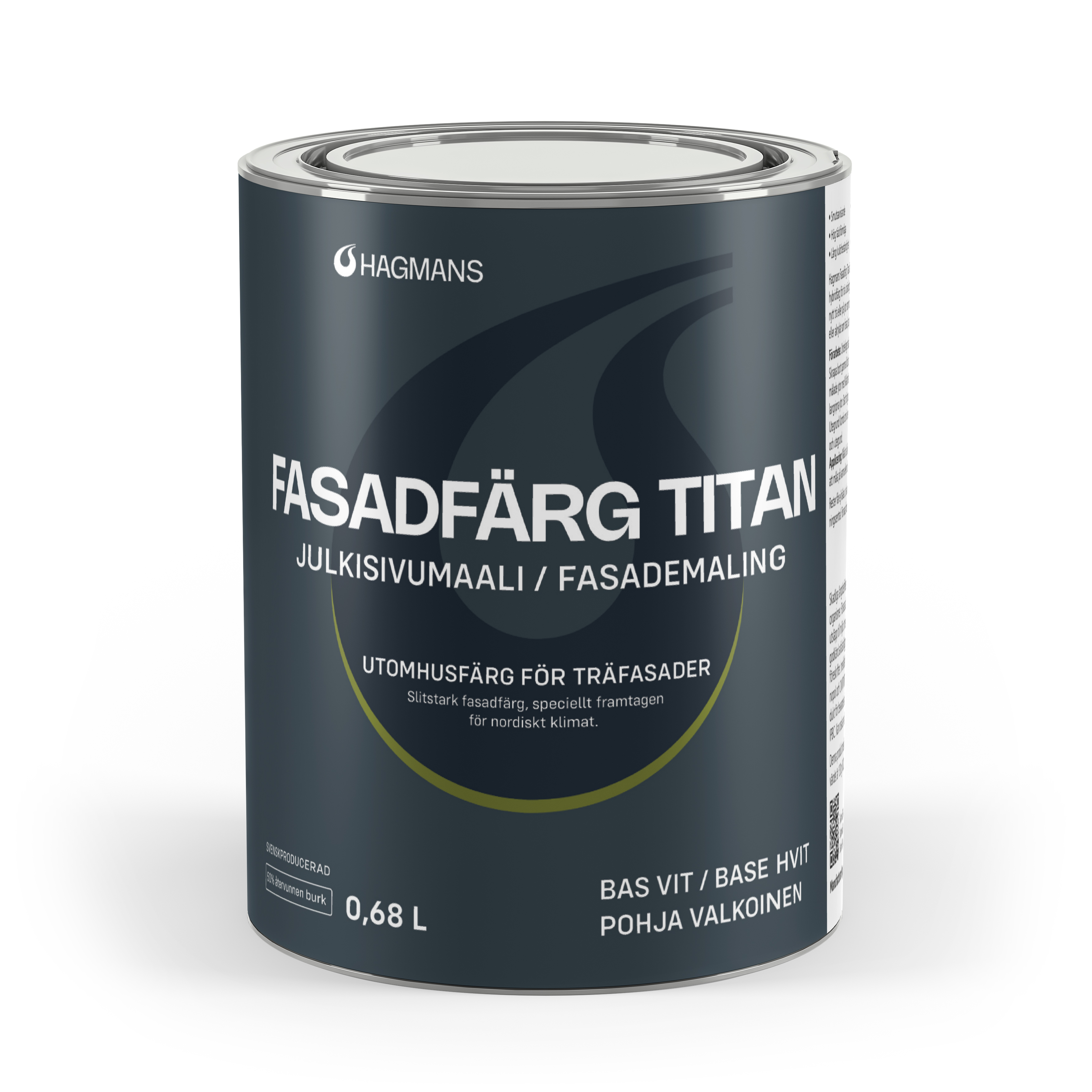 Hagmans Fasadfärg Titan Vit 0,68 L