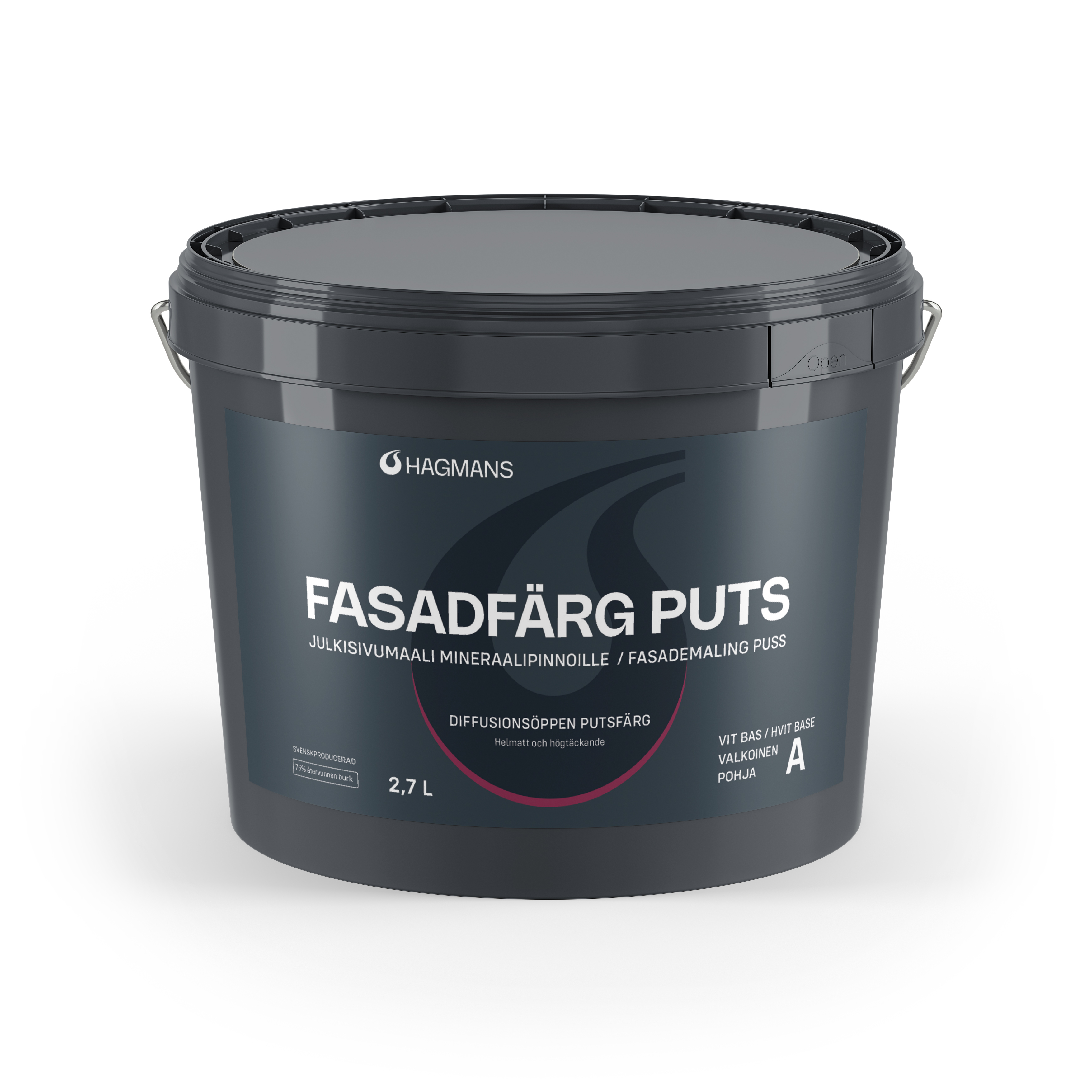 Hagmans Fasadfärg Puts Vit/Bas A 2,7 L