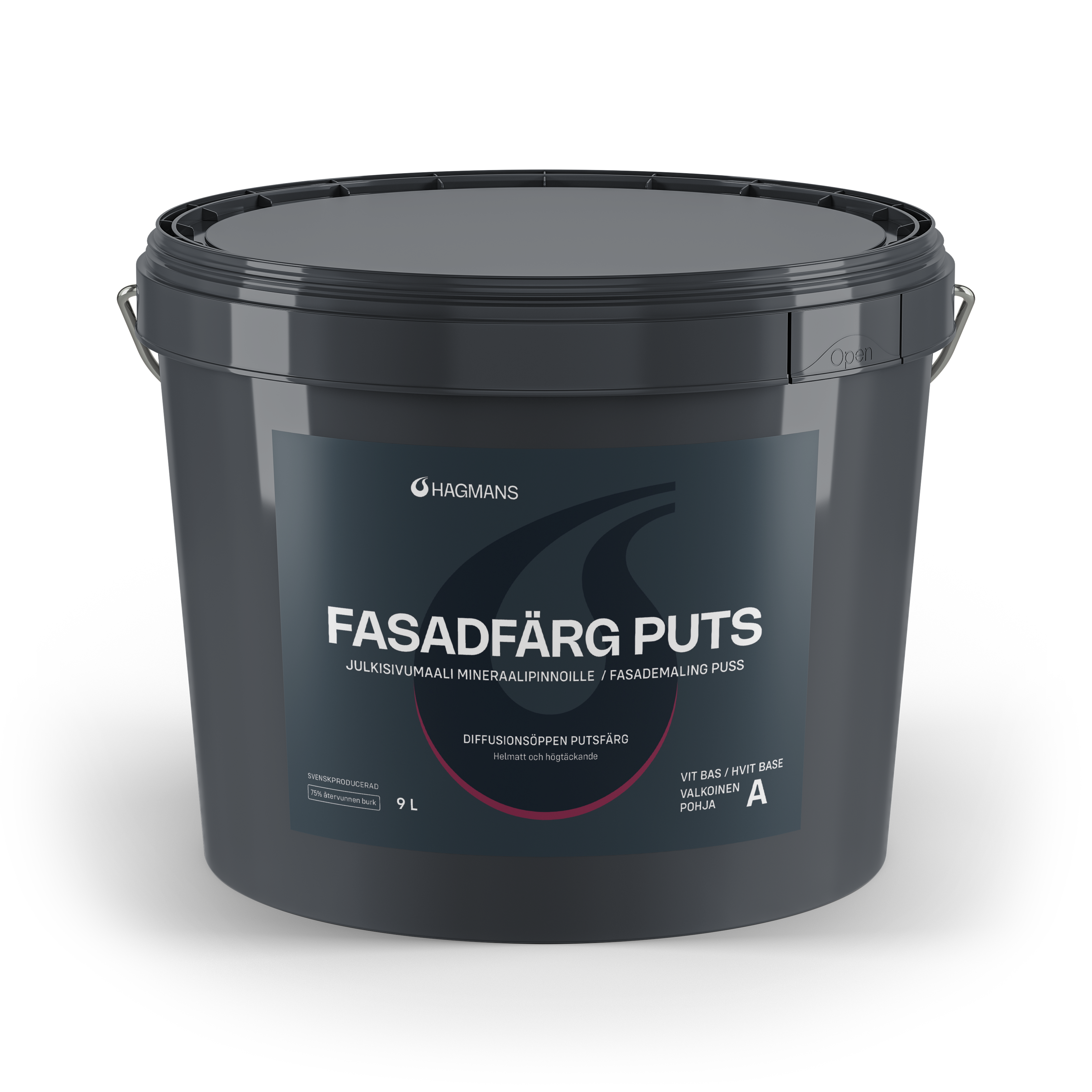 Hagmans Fasadfärg Puts Vit/Bas A 9 L