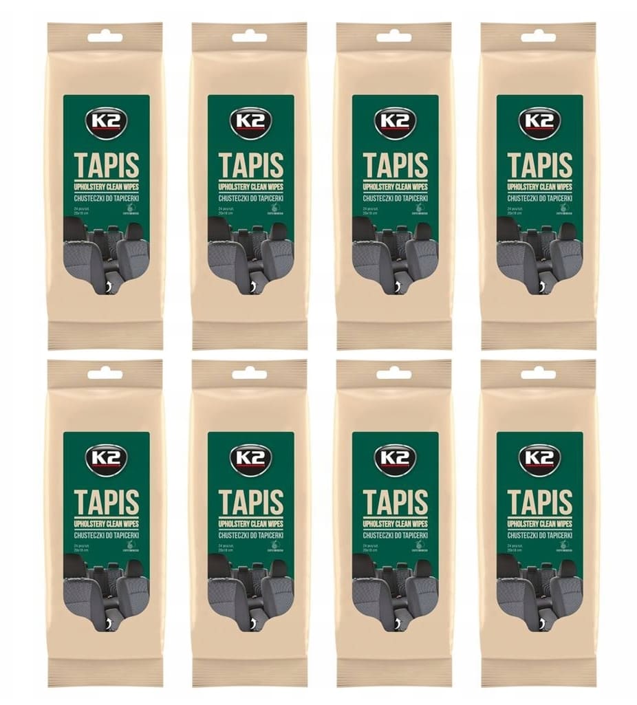 Effektiva rengöringsdukar för tygklädsel, 8 x 24 st, Exotic maracuja doft, K2 Tapis Wipes