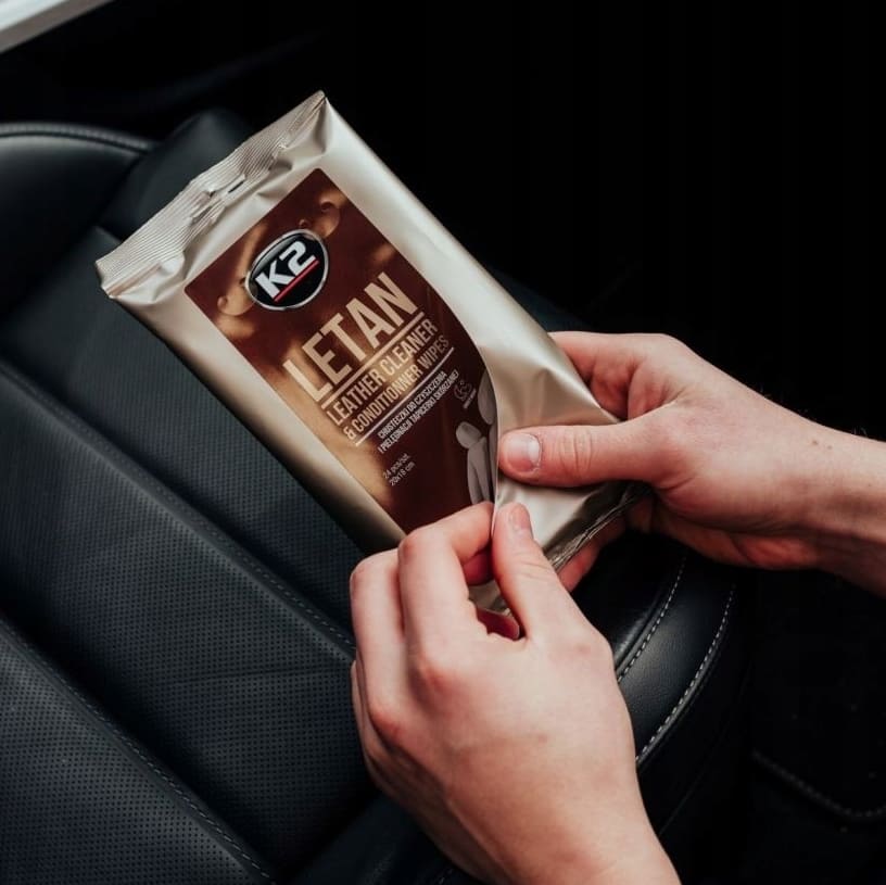 Våtservetter för regöring av läderklädsel, 8 x 24 st, K2 Letan Wipes - 4