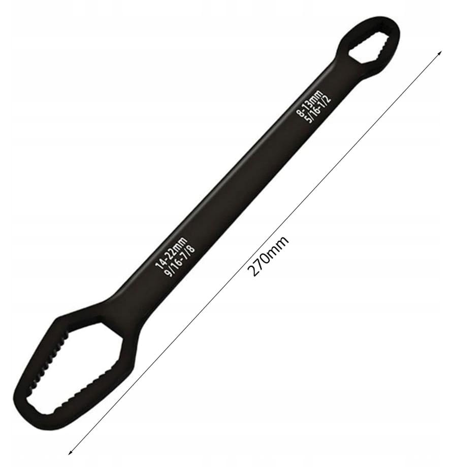Ringnyckel universal 8-22 mm, 270 x 8 mm, CrV svart, ersätter 35 nycklar - 2