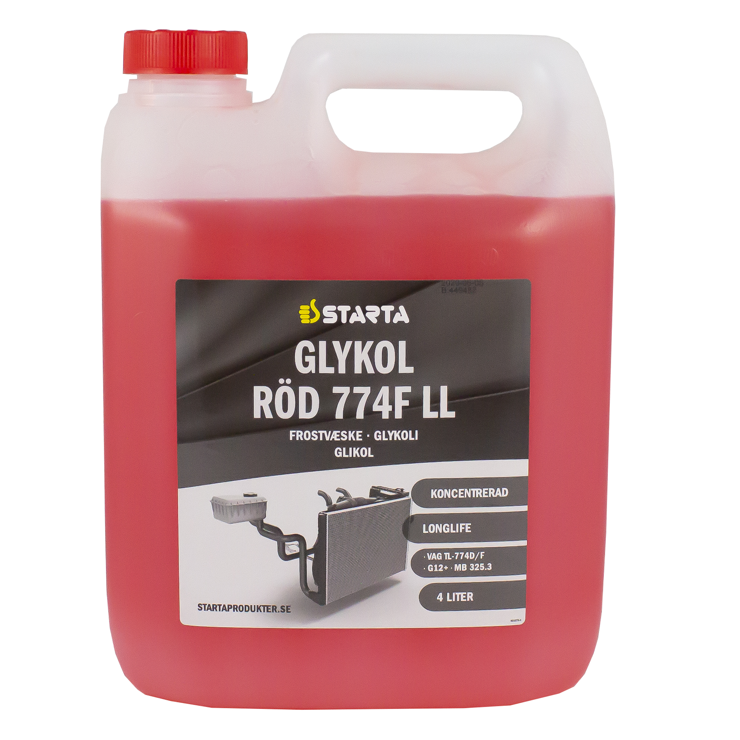 Starta Glykol Röd 774F Longlife 4 L