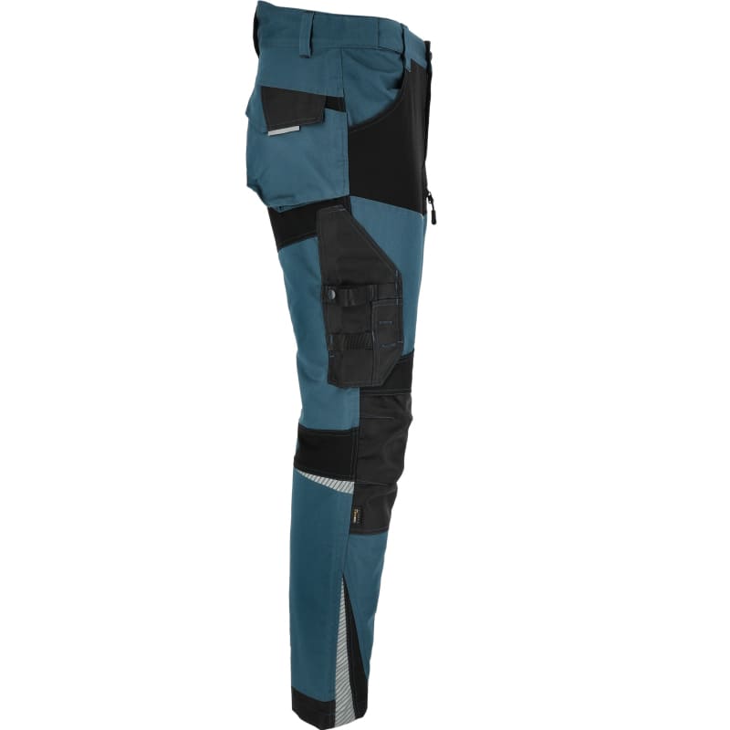 LahtiPro Arbetsbyxor, byxor slim fit, turkos-svarta med strech inserts, snickarbyxor, CE, LAHTI (Storlek : L) - 3