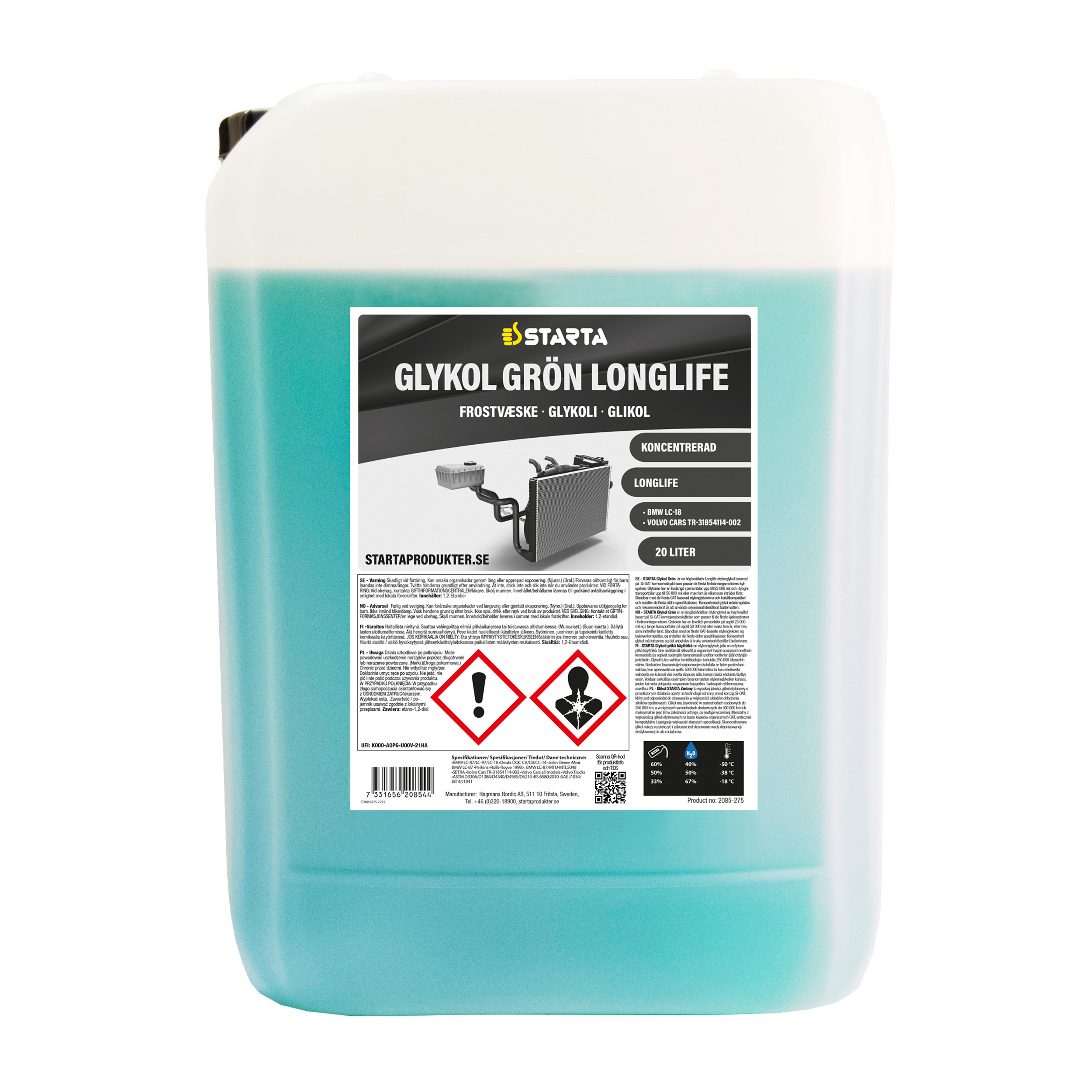 Starta Glykol Grön Longlife 20 L