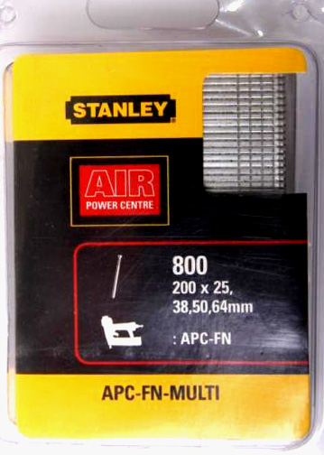Stiftspik för spikpistol STANLEY FN64, sats 25, 38, 50, 64 mm, 800st (200st av avrje)