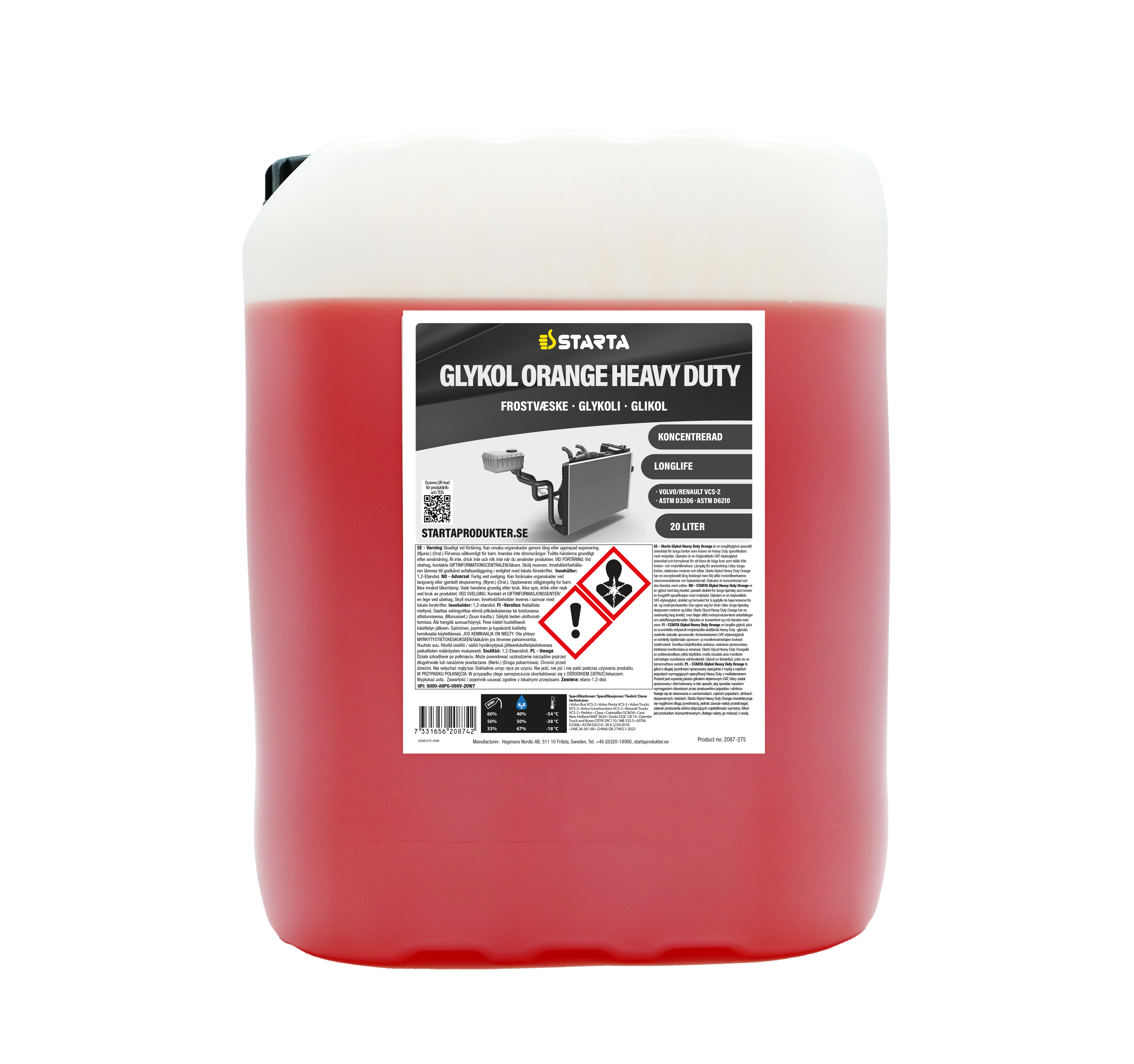 Starta Glykol Orange Heavy Duty 20 L