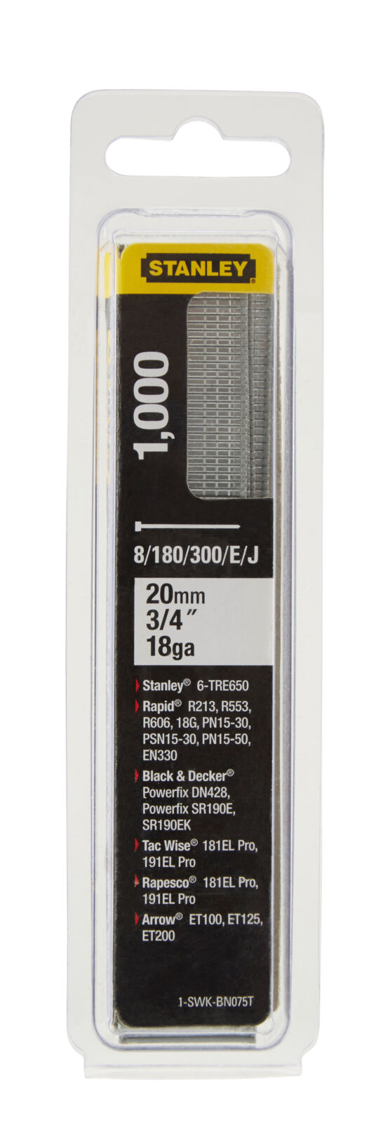 Stanley Klammerspik, spik för spikpistol 15-30 mm, typ J 8/300/E 1, 2 mm, 1000st (Storlek (mm) : 20) - 2