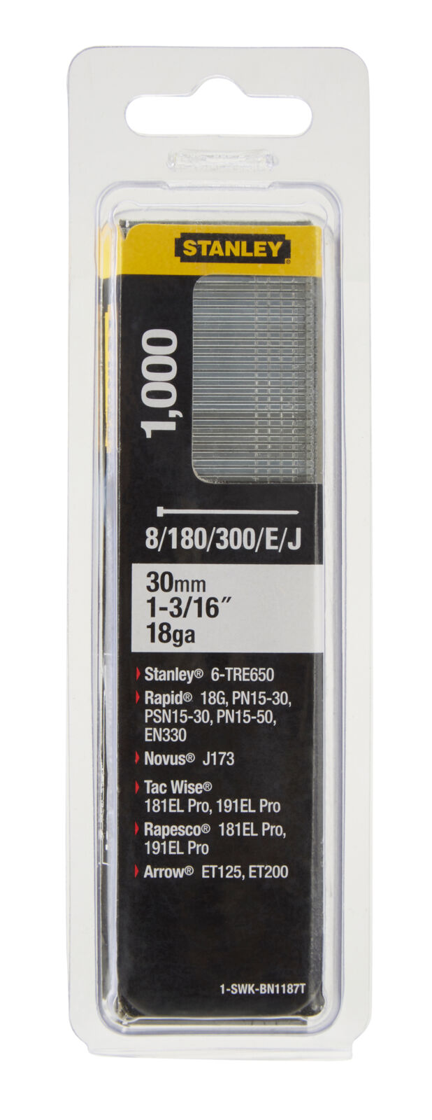 Stanley Klammerspik, spik för spikpistol 15-30 mm, typ J 8/300/E 1, 2 mm, 1000st (Storlek (mm) : 30) - 3