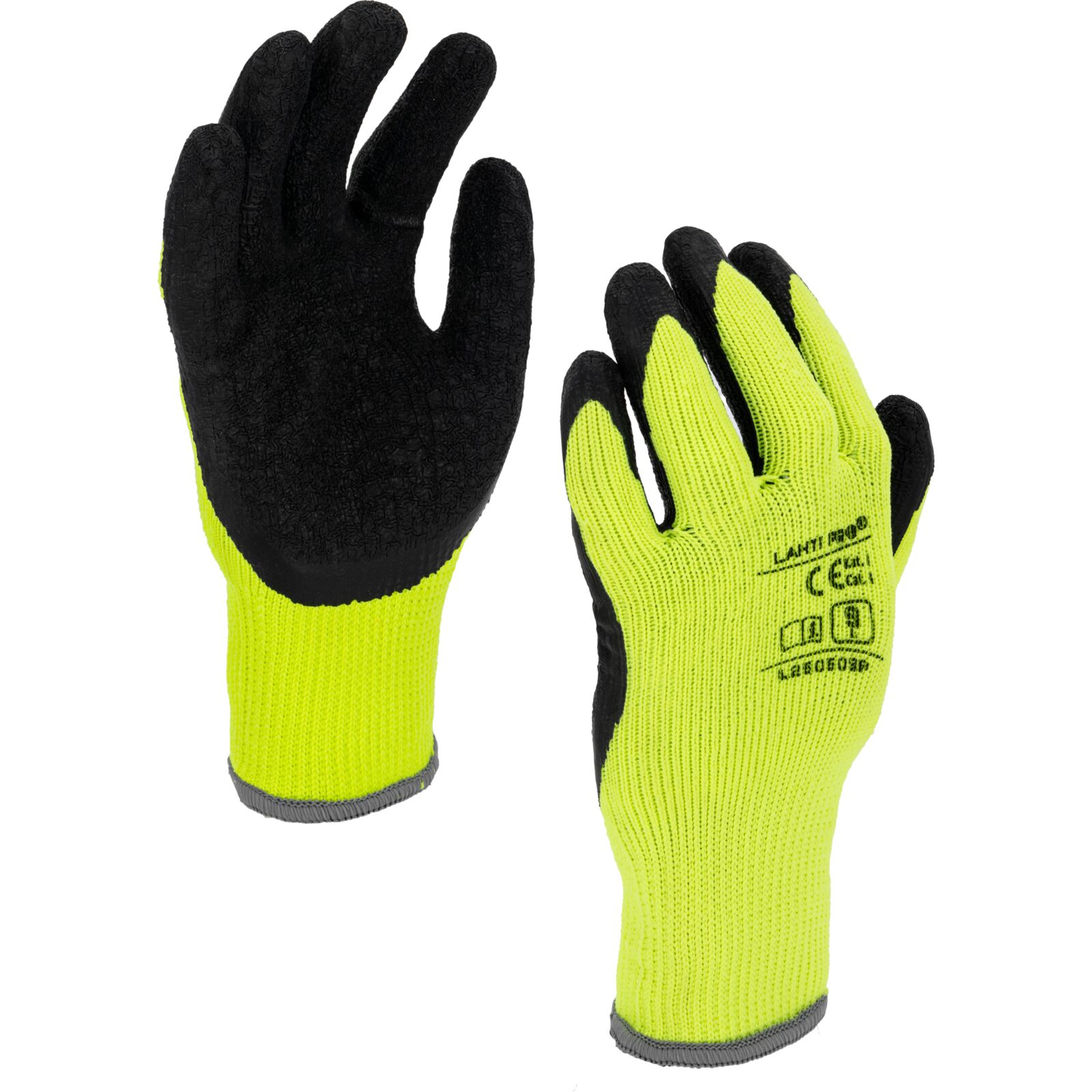 LahtiPro Handskar Vinter Latexbelagda Vadderade Skyddshandskar, Svart-Gula, CE, LAHTI (Handskestorlek : 10 [XL] Handlängd 20,4cm Omkrets 25,4cm) - 5