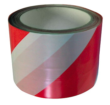 Warning Tape- White Red, 8 0Mmx100M