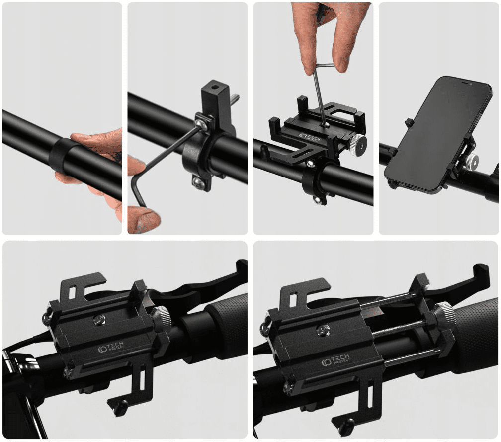 Mobilhållare cykel, cykelhållare för smartphone, universal, aluminium, Tech-Protect - 6