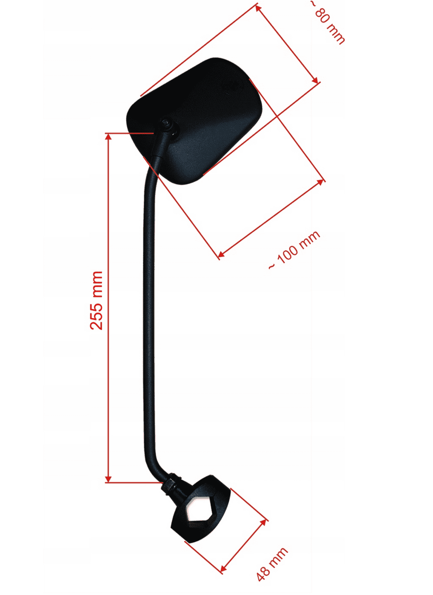 Cykelbackspegel med 25 cm lång arm, AJS Plus - 14