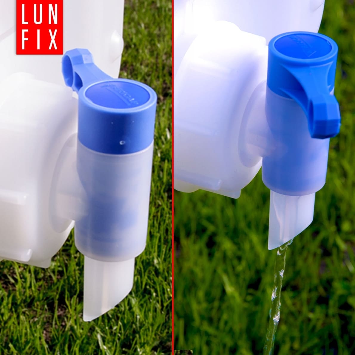 Vattendunk 20L med kran, kanister för dricksvatten, HDPE plast, LunFix - 9