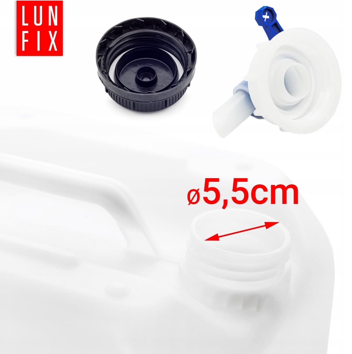 Vattendunk 25L med kran, kanister för dricksvatten, HDPE plast, LunFix - 6