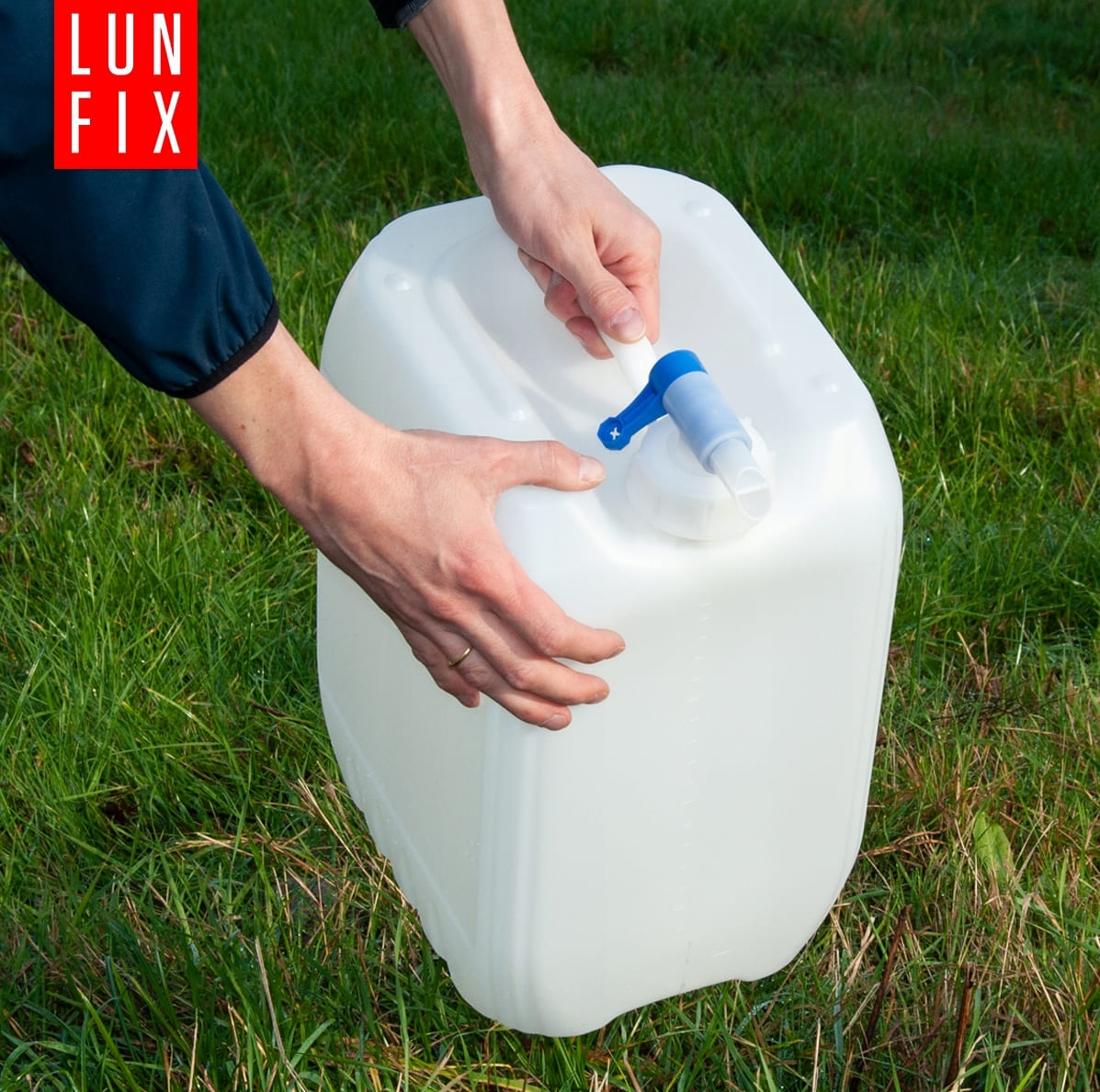 Vattendunk 25L med kran, kanister för dricksvatten, HDPE plast, LunFix - 3