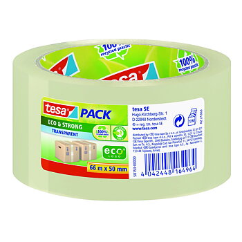 Tesa Packtejp, Basic Packing Tape 66M: 50 mm, Transparent
