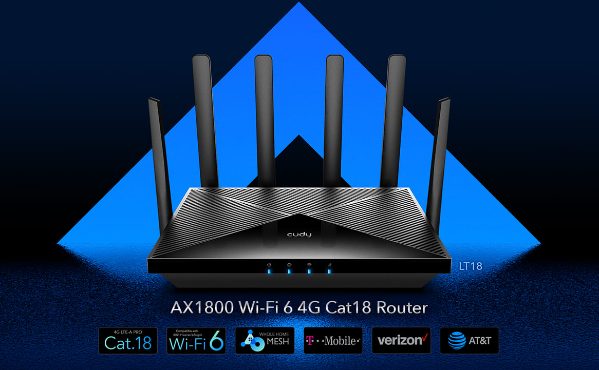 Router WiFi 6e AX1800 CAT18, Dual SIM, WAN 4G LTE 5 band Open WRT, Cudy LT18 - 2