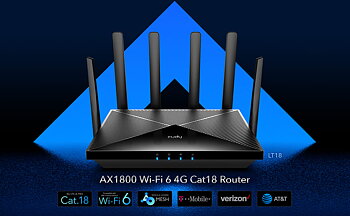 Router WiFi 6e AX1800 CAT18, Dual SIM, WAN 4G LTE 5 band Open WRT, Cudy LT18