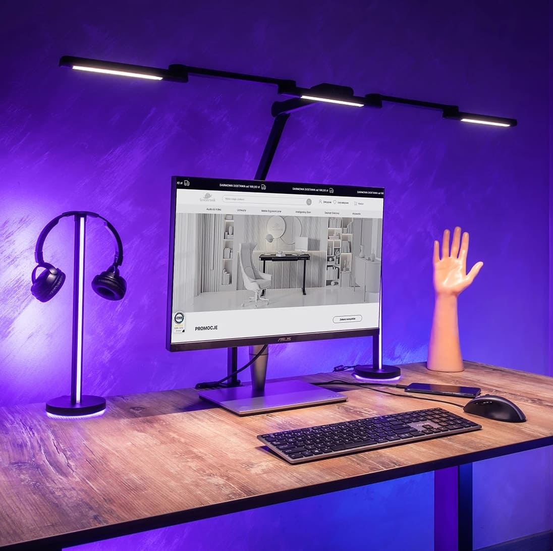Spacetronic Skrivbordsritlampa Spacetronik Glow D23 LED, Justerbar Svart 24W, Spacetronik - 4
