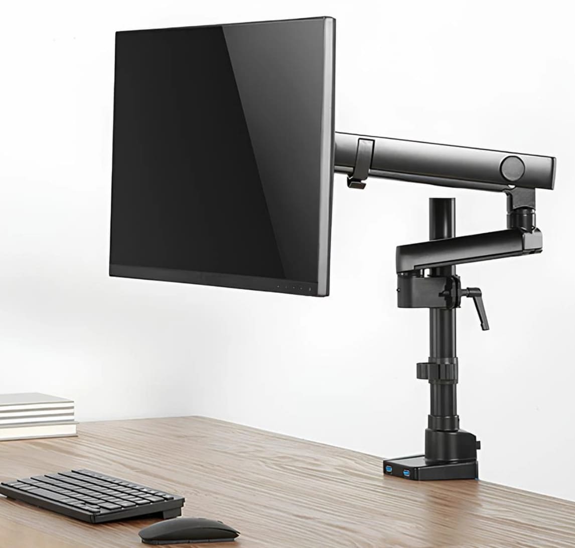 Spacetronic Monitorarm, skärmhållare, skärmarm justerbar, för skrivbord 514 mm, 2 USB 3.0-portar, Spacetronik - 10
