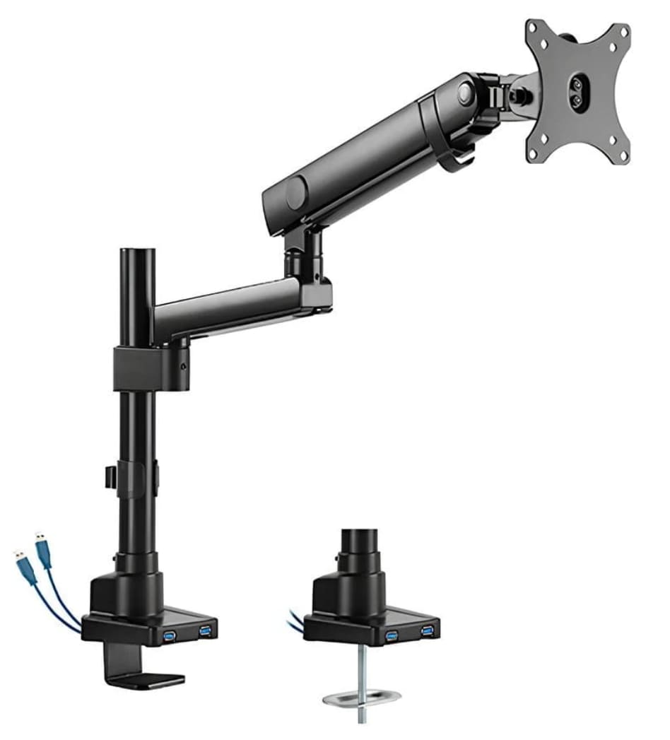 Spacetronic Monitorarm, skärmhållare, skärmarm justerbar, för skrivbord 514 mm, 2 USB 3.0-portar, Spacetronik - 3