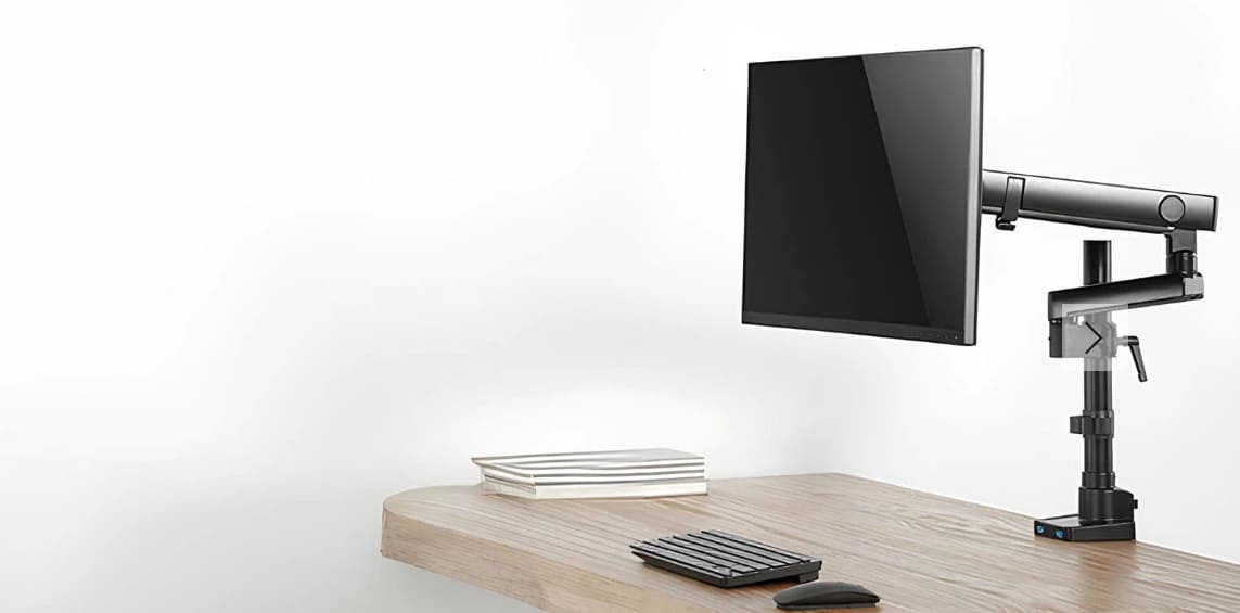 Spacetronic Monitorarm, skärmhållare, skärmarm justerbar, för skrivbord 514 mm, 2 USB 3.0-portar, Spacetronik - 9