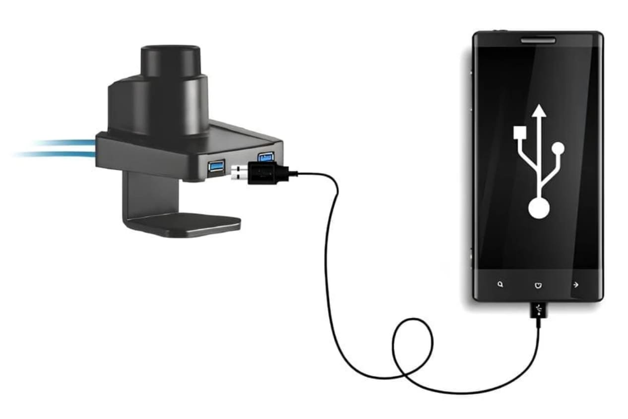 Spacetronic Monitorarm, skärmhållare, skärmarm justerbar, för skrivbord 514 mm, 2 USB 3.0-portar, Spacetronik - 6