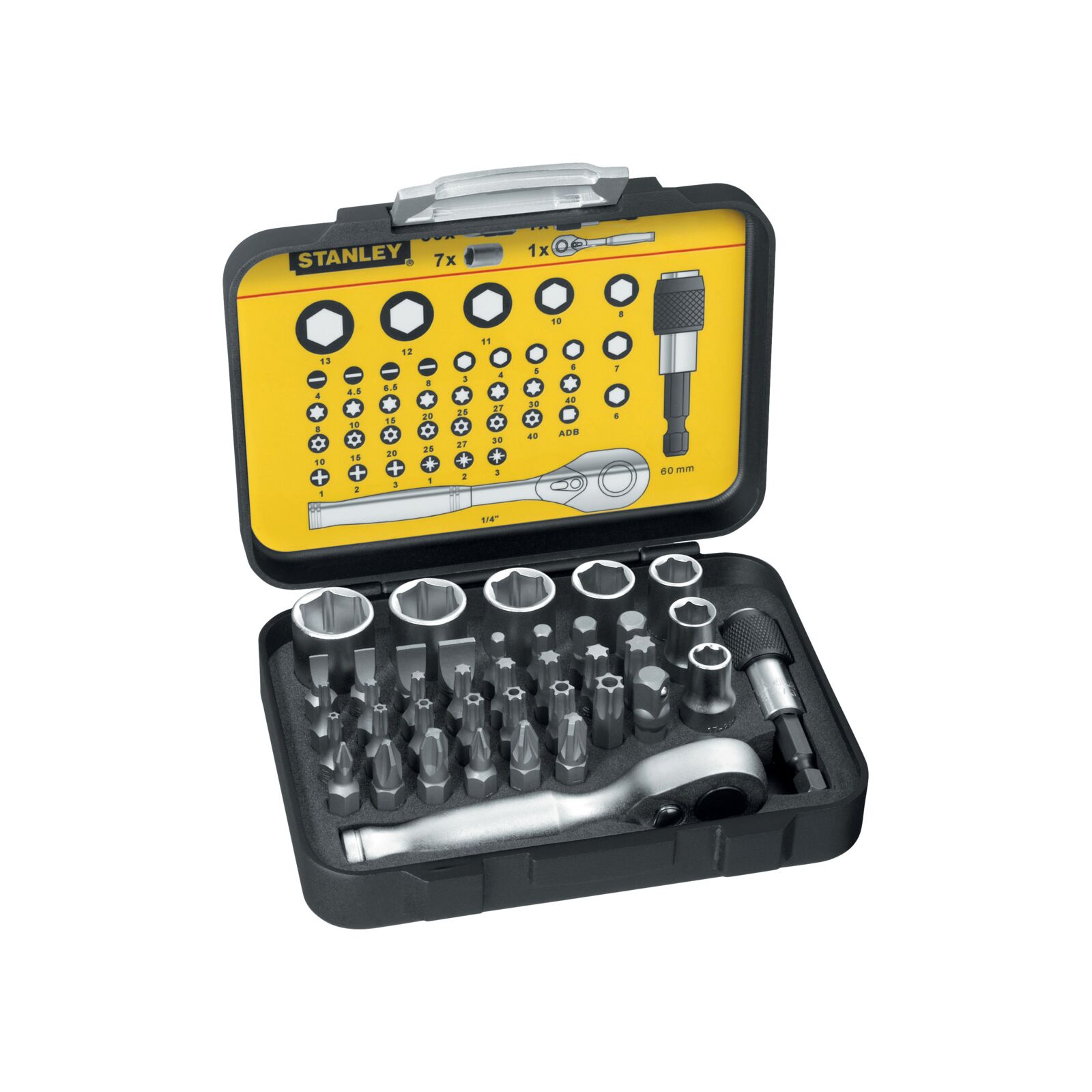 Stanley 39St Fm Bit+Skt Sats+Ratchet-Disp X10